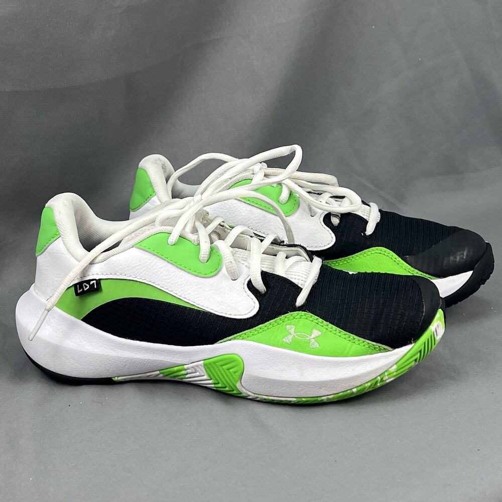 Under Armour Lockdown 7 Low Women’s 9 Men’s 7.5 Black Green Basketbal
